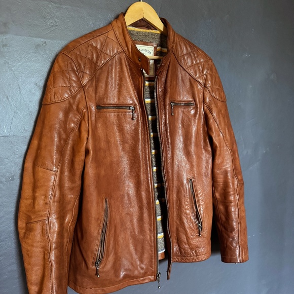 Iron & Resin Elsinore Leather Jacket with Japanese Wool Blanket Liner - Picture 3 of 10
